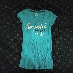 Aeropostale Teal Graphic T-Shirt